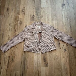 Maeve Cropped Geo-Print Blazer